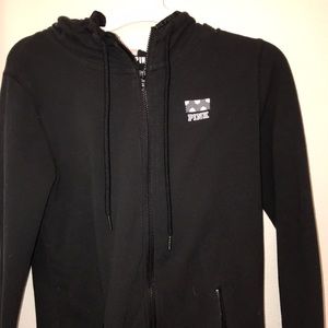 PINK black zip up size small